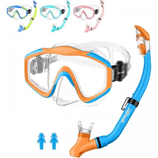 HiiPeak Kids Snorkel Set, Dry Top Snorkel Mask Sno...