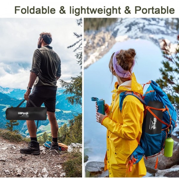 HiiPeak Portable Folding Camping Stool, Folding Stool, Lightweight Foldable Stool with carrying Bag & Waterproof Pocket, For Camping, Fishing, Hiking, Garden, BBQ, Picnic, Sketching