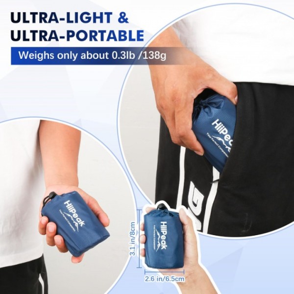 HiiPeak Inflatable Seat Cushion, Lightweight Compact Stadium Seat Pad Camping Air Seat Cushion for Airplane Travel Bleachers Backpacking Hiking Office Car Sports Events Concert (Blue)