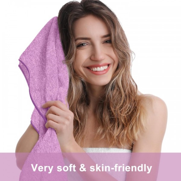 HiiPeak Microfibre Towel 2 pack（160x80+50x30cm） Compact Gym towel Camping Beach Towel - Quick Dry Lightweight Absorbent Sports Gym Swimming Hiking Drying Towel for Men,Women (Purple)