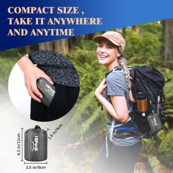 HiiPeak Inflatable Stadium Seat Cushion, Compact Hand Press Stadium Seats Pad Bleacher Seat Chair Cushion Pad for Airplane Travel Camping Backpacking Sports Event (GREY)