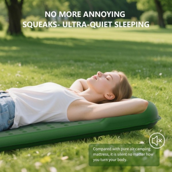 HiiPeak Memory Sleeping Pad, Compact Thick Foam Sleeping Mats with Pillow, 9.5 R-Value Insulated Camping Mattress Pad, Easy Inflate & Deflate, Inflatable Sleep Mat for Backpacking Hiking Car Tent (Green)