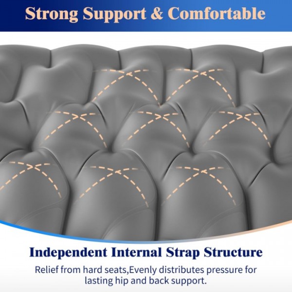 HiiPeak Inflatable Stadium Seat Cushion, Compact Hand Press Stadium Seats Pad Bleacher Seat Chair Cushion Pad for Airplane Travel Camping Backpacking Sports Event (GREY)