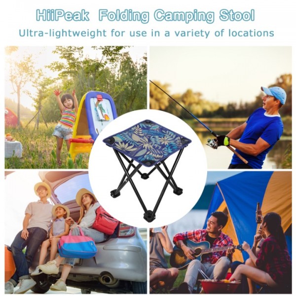 HiiPeak Portable Folding Camping Stool, Folding Stool, Lightweight Foldable Stool with carrying Bag & Waterproof Pocket, For Camping, Fishing, Hiking, Garden, BBQ, Picnic, Sketching-29cm